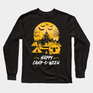 Happy Camp-O-Ween Campoween Funny Camping Halloween Long Sleeve T-Shirt